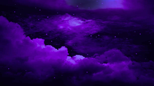 Galaxy universe. Black dark deep purple violet blue white pink magenta sky. Stars. Clouds. Starry night. Fantastic auter space concept.