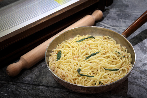 Pasta alla Chitarra with butter and sage