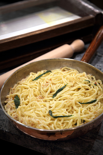 Pasta alla Chitarra with butter and sage