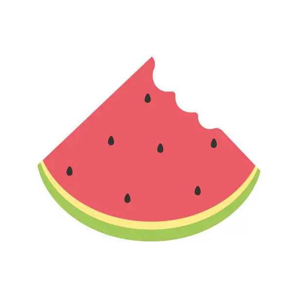 Vector illustration of Watermelon slice vector flat illustration on white