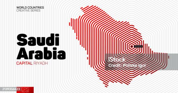 Saudi Abstract Map Abstract Map Of Saudi Arabia With Red Hexagon Lines Stock Illustration ...
