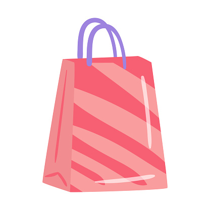 vector shopping paper bag icon isolated on white