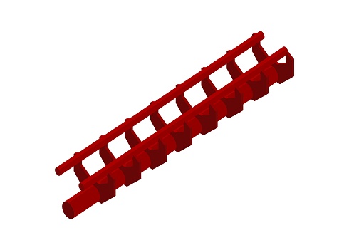 Simple flat illustration of roller coaster track in isometric view.