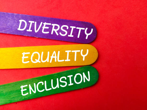 istock Colored ice cream stick with the word DIVERSITY EQUALITY ENCLUSION 2139420168
