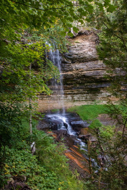 istock Pictured Rocks NL - Munising Falls Side View Water in Motion 2139423805