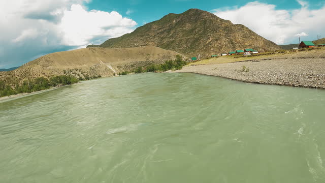 River currents create pathway through hills