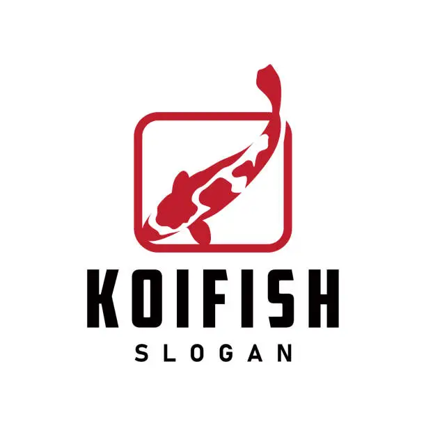 Vector illustration of Koi Fish Logo Design, Ornamental Fish Vector, Aquarium Ornament Illustration Brand product