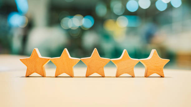 istock Five star shape. The best excellent business services rating customer experience concept. 2139498696