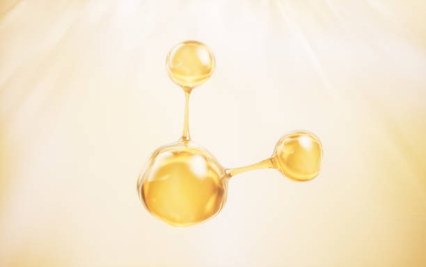 istock Golden molecules with biological and chemical concept, 3d rendering. 2139504466
