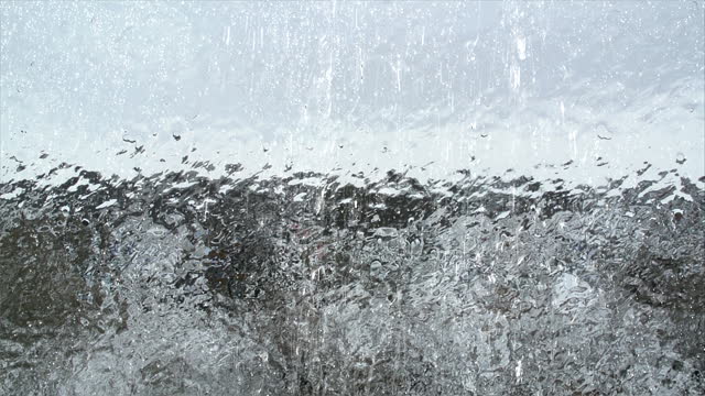 Freezing rain. Glass of window