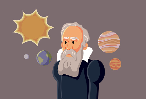Famous astronomer and polymath discovering planets with his new invention