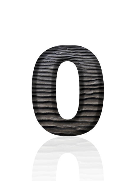 istock Isolated shot of three-dimensional mud flat pattern number Zero on white background 2139580435