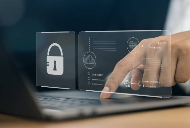 istock Cybersecurity and privacy concept to protect data, business people secure protecting personal data, virtual screen interfaces, laptop, Lock and internet network security technology, cyber security 2139639791