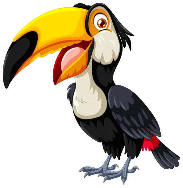 Vector illustration of Vibrant vector illustration of a cartoon toucan