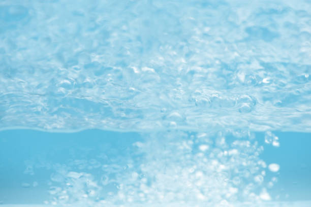 Bubbles in the beautiful texture of hyaluronic serum. High quality photo.