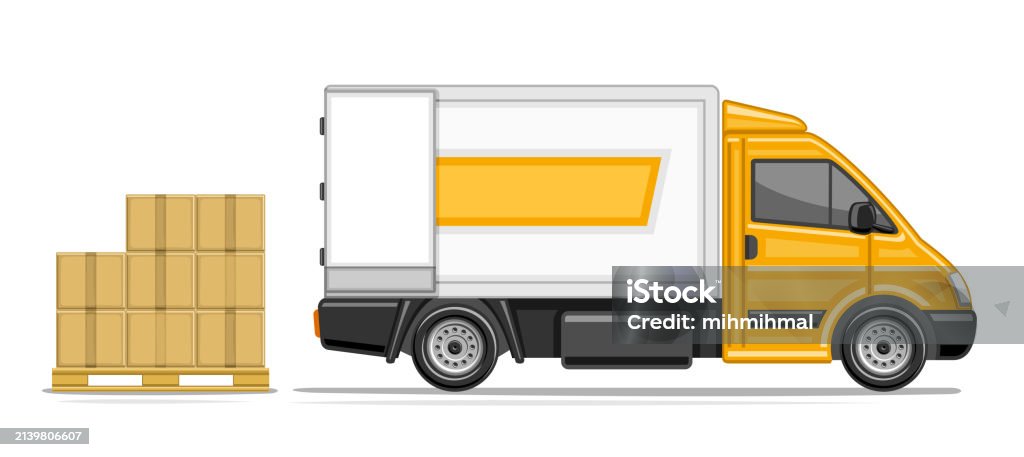 Text Box Lorry Vector Illustration Of Delivery Lorry Stock Illustration - Download ...