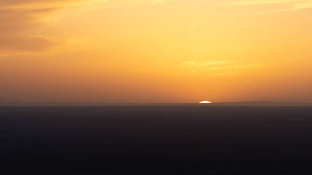 Sunset over El Paso, Texas in the Springtime near the U.S. Southern Border Wall