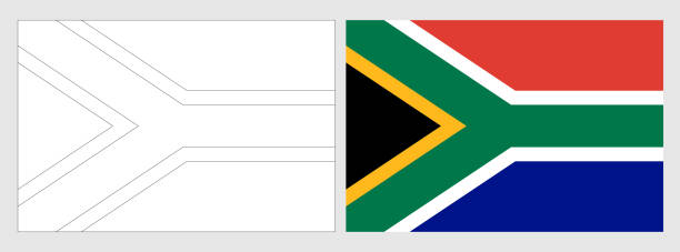 istock Coloring vector flag set of South Africa 2139866458