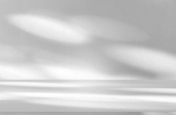 istock Wall interior background, studio and backdrops show products.with shadow from window color white . background for text insertion and presentation product 2139955569