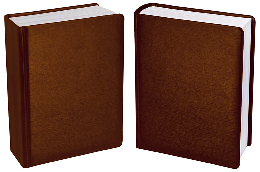 brown blank book hardcover mockup perspective view