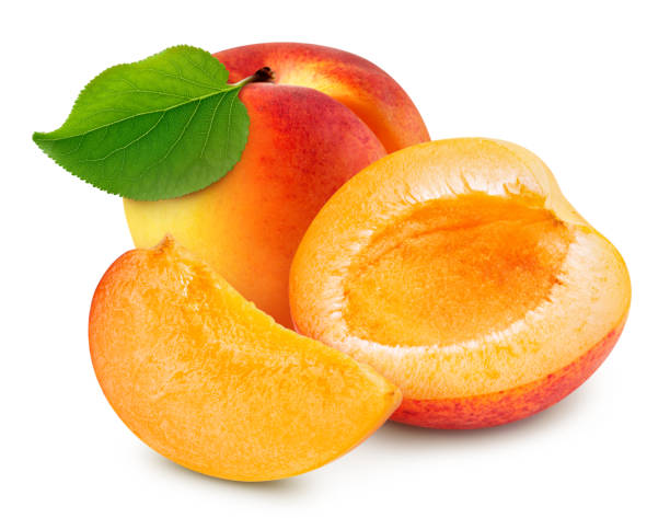 istock Apricot and slice isolated on white background 2140034464