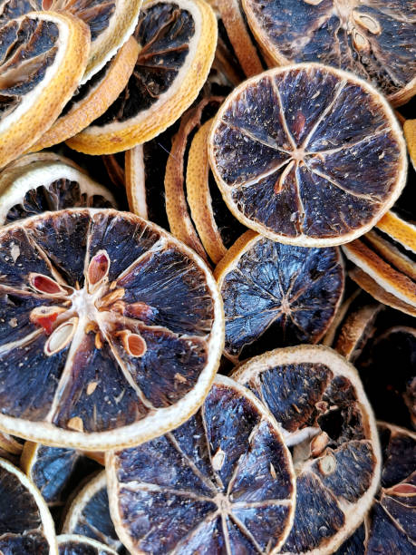 Dried grapefruit slices stock photo