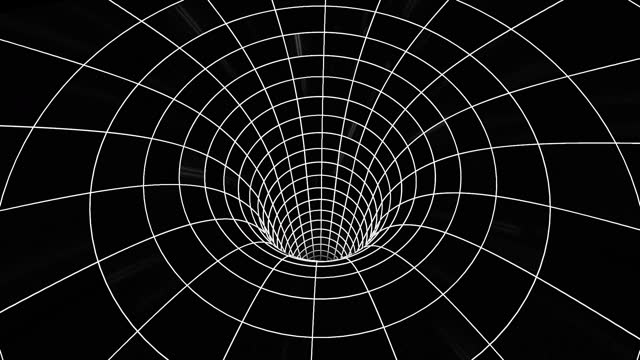 Black and White Wireframe Tunnel Loop