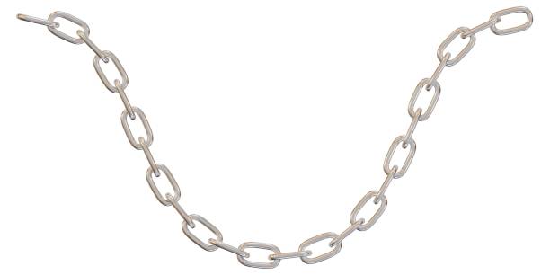 istock A link of silver chains in a curve. 2140167515