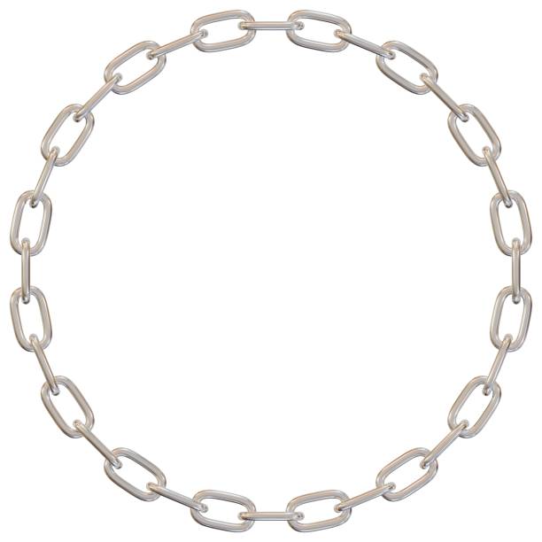 istock A link of silver chains in a circle. 2140170259
