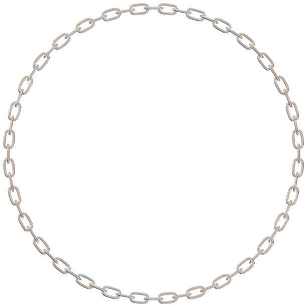 istock A link of silver chains in a circle. 2140171854