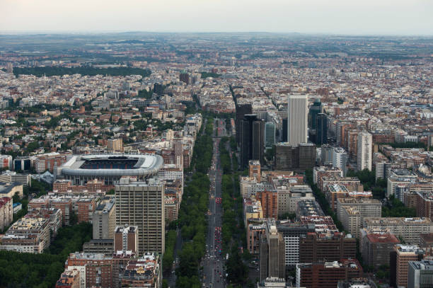 istock Cityscape skyline view of Madrid 2140171864