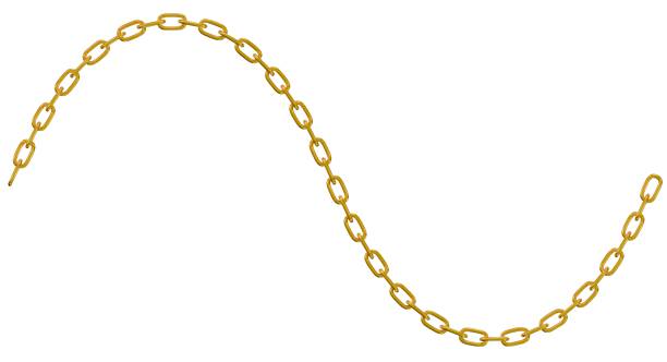 istock A link of golden chains in a curve. 2140174008