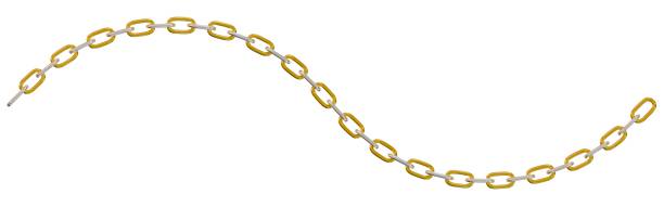 istock A link of silver and golden chains in a curve. 2140175071