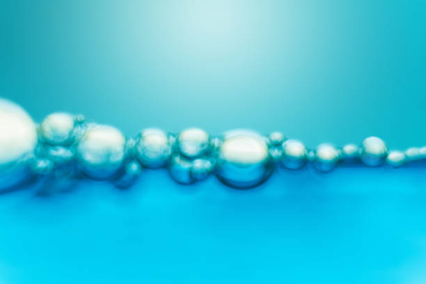 Shiny blue bubbles in the underwater background Abstract background nature