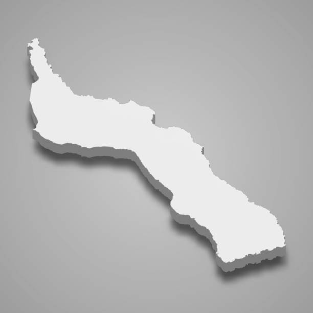 istock 3d isometric map of Mount Athos is a region of Greece 2140281818