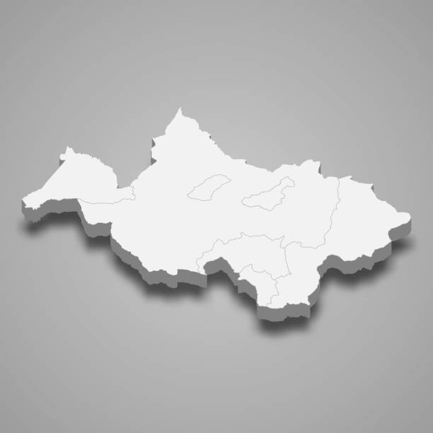 istock 3d isometric map of Canar is a province of Ecuador 2140281842