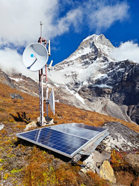 istock Solar-powered antenna in Himalaya mountains. Nepal 2140302397
