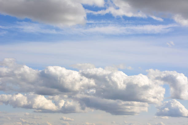 a sky with white cumulous clouds isolated wallpaper