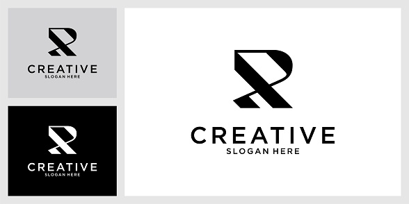 R or RR initial letter logo design vector