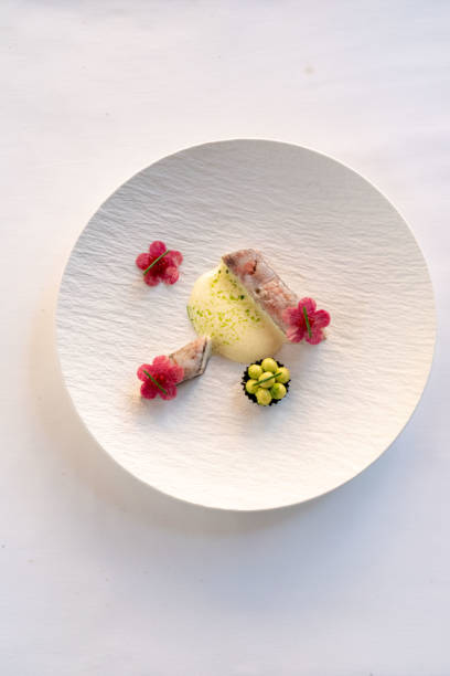 Delicious fish dish in the serving plate