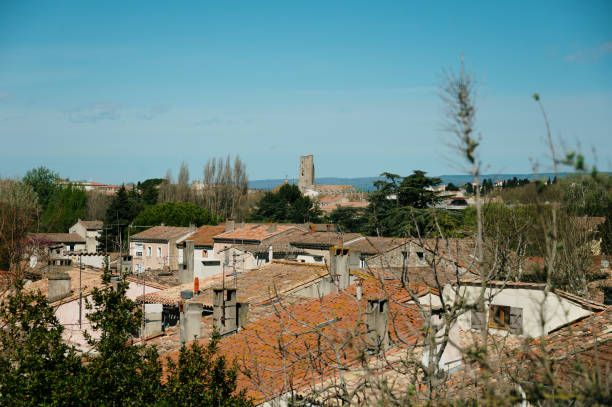 Carcassonne, France, as seen from its fortified walls