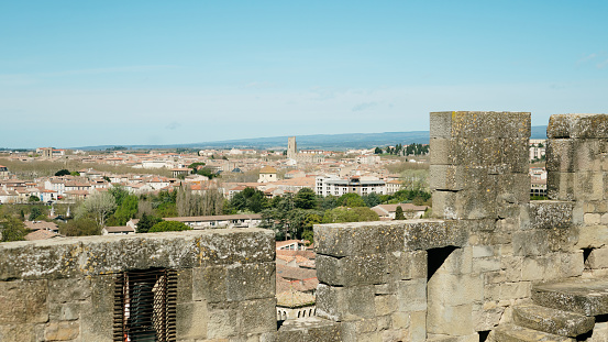 Carcassonne, France, as seen from its fortified walls