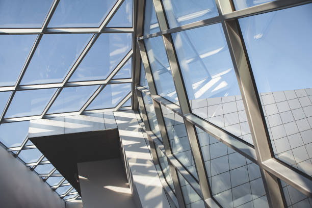 istock Metal glass and blue sky on the ceiling 2140485186
