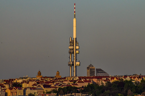 Prague city view. TV tower