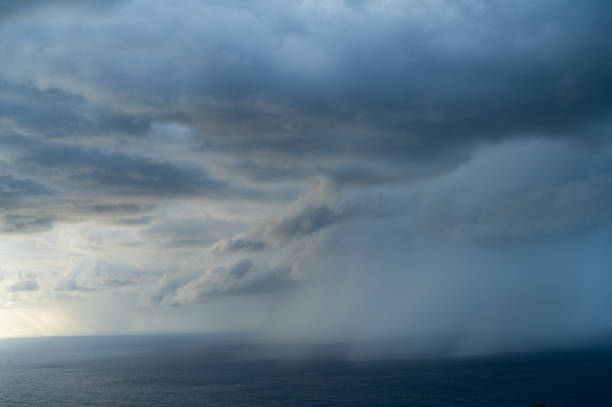 istock Majestic seascape under thick cloudy sky at twilight 2140501758