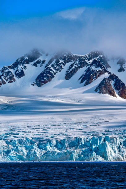 Deep Blue Glacier and Snowcapped Mountains, Arctic