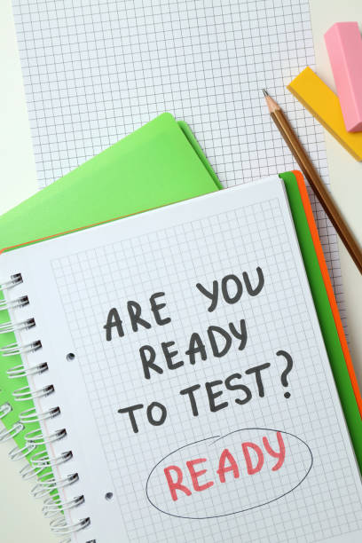 istock Concept of exams and tests, top view 2140505573