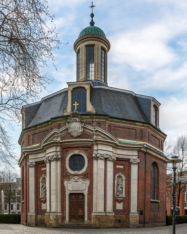 The Clemens Church in the Westphalian city of Münster is a monastery and hospital church built between 1745 and 1753 for the Brothers of Mercy according to plans by Johann Conrad Schlaun. The monastery was dissolved in 1811. It was  During the Second World War suffered great damage and it must rebuild