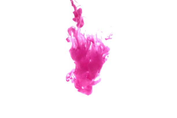 Red-Pink color dye melt in water on white background,Abstract smoke pattern,Colored liquid dye,Splash paint