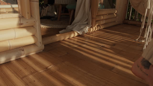 Walking Barefoot on the Wooden Floor